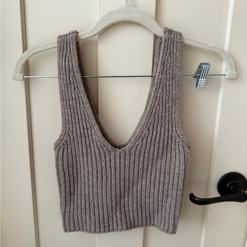 Women's Ribbed Knit Tank Top - Brown